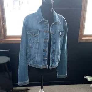 JustFab Blue Jean Jacket XL Short Button Front